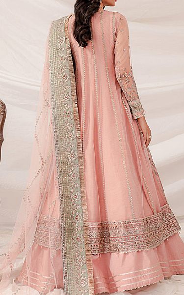 Farasha Pink Net Suit | Pakistani Embroidered Chiffon Dresses- Image 2