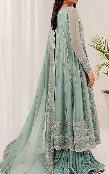 Farasha Light Turquoise Chiffon Suit | Pakistani Embroidered Chiffon Dresses USA- Image 2