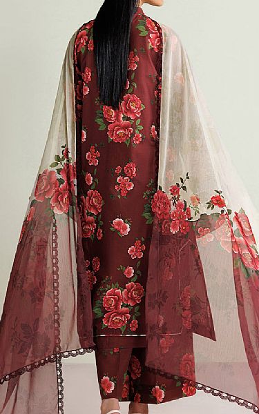 Farasha Wine Lawn Suit | Pakistani Lawn Dress in USA- Image 2