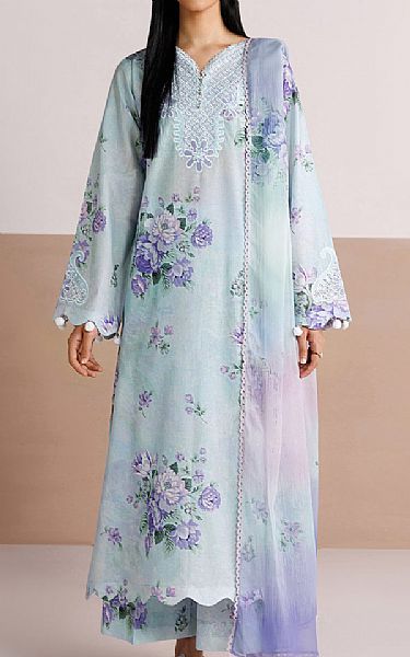 Farasha Pale Aqua Lawn Suit | Pakistani Lawn Dress in USA- Image 1