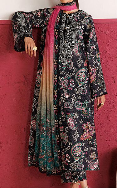 Farasha Black Lawn Suit | Pakistani Lawn Dress in USA- Image 1