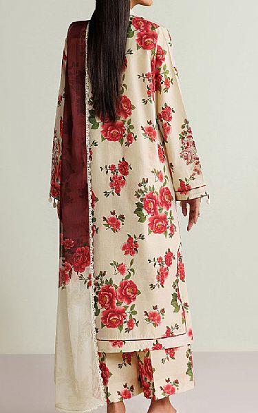 Farasha Ivory Lawn Suit | Pakistani Lawn Dress in USA- Image 2