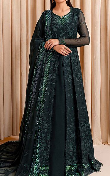 Farasha Timber Green Chiffon Suit | Pakistani Embroidered Chiffon Dresses USA- Image 1