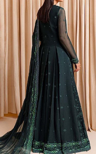 Farasha Timber Green Chiffon Suit | Pakistani Embroidered Chiffon Dresses USA- Image 2