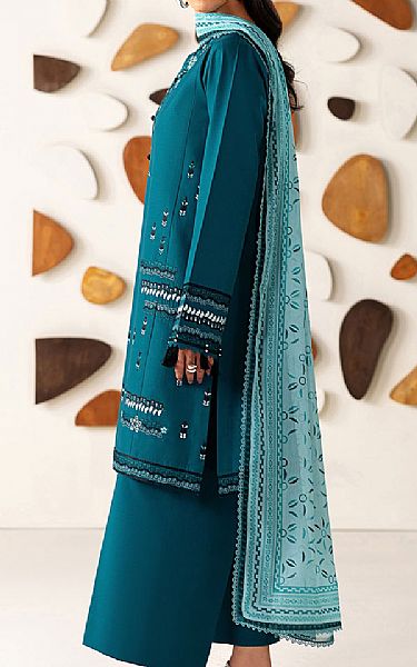 Farasha Teal Lawn Suit | Pakistani Lawn Dress in USA- Image 2