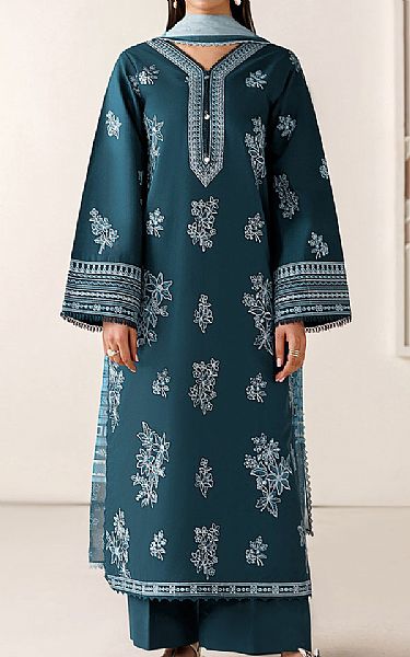Farasha Teal Lawn Suit | Pakistani Lawn Dress in USA- Image 1