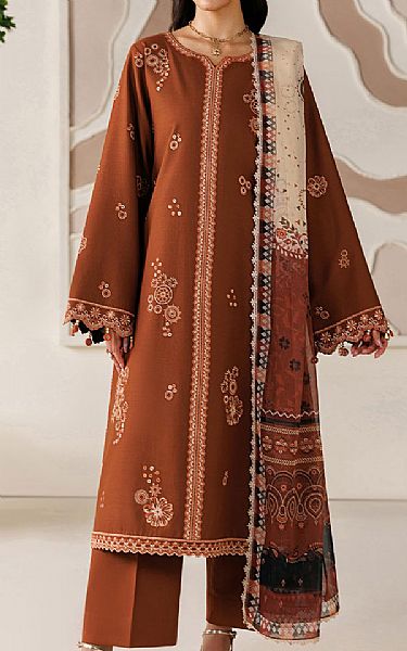 Farasha Brown Lawn Suit | Pakistani Lawn Dress in USA- Image 1
