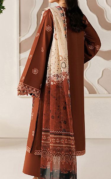 Farasha Brown Lawn Suit | Pakistani Lawn Dress in USA- Image 2
