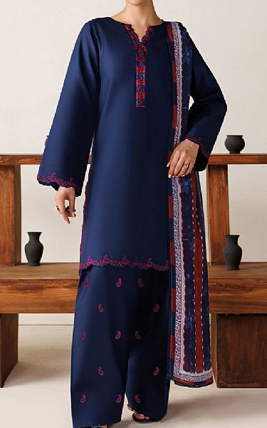 Farasha Royal Blue Lawn Suit | Pakistani Lawn Dress in USA- Image 1