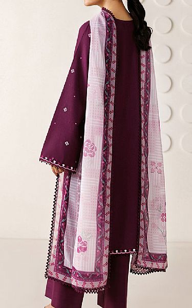 Farasha Wine Berry Lawn Suit | Pakistani Lawn Dress in USA- Image 2