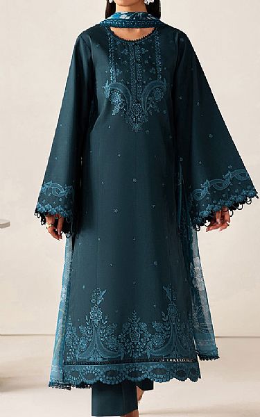 Farasha Teal Lawn Suit | Pakistani Lawn Dress in USA- Image 1