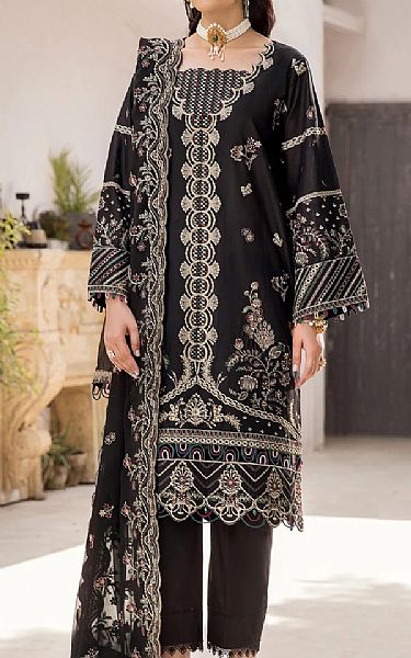 Farasha Black Lawn Suit | Pakistani Dresses in USA- Image 1