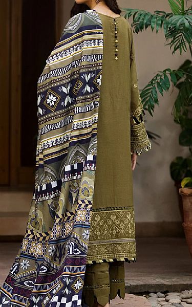 Olive Khaddar Suit | Farasha Pakistani Winter Dresses