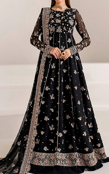 Farasha Black Chiffon Suit | Pakistani Embroidered Chiffon Dresses USA- Image 1