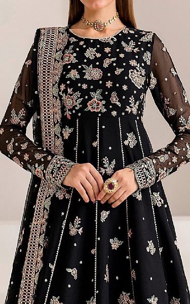 Farasha Black Chiffon Suit | Pakistani Embroidered Chiffon Dresses USA- Image 3