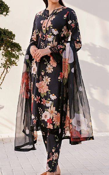 Farasha Black Lawn Suit | Pakistani Lawn Suits- Image 1