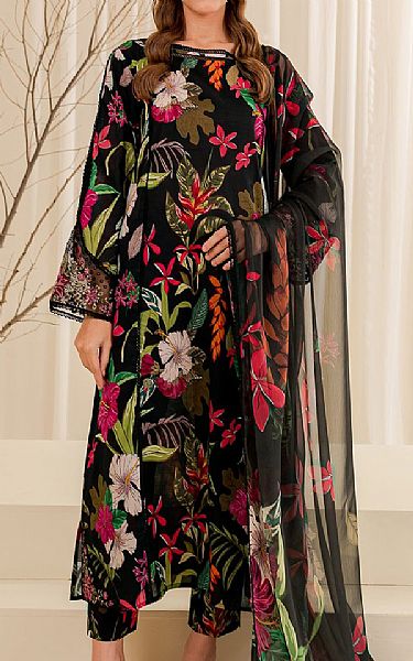Farasha Black Lawn Suit | Pakistani Lawn Suits- Image 1
