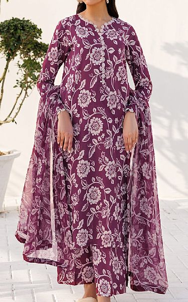 Farasha Grape Purple Lawn Suit | Pakistani Lawn Suits- Image 1