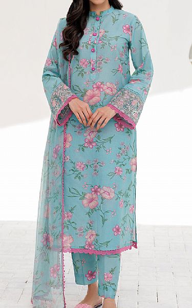 Farasha Baby Blue Lawn Suit | Pakistani Lawn Suits- Image 1