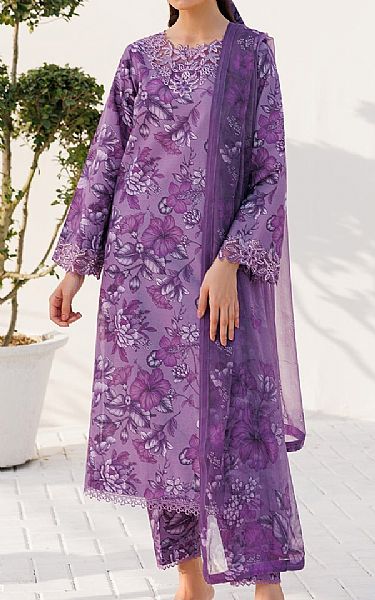 Farasha Dark Lilac Lawn Suit | Pakistani Lawn Suits- Image 1