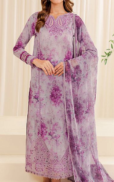 Farasha Pink Swan/Purple Lawn Suit | Pakistani Lawn Suits- Image 1