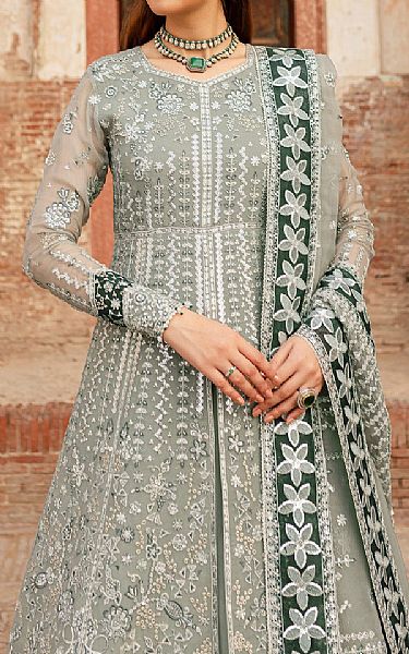 Farasha Sage Green Chiffon Suit | Pakistani Embroidered Chiffon Dresses USA- Image 3