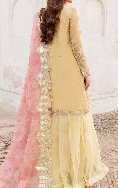 Farasha Sand Gold Chiffon Suit | Pakistani Embroidered Chiffon Dresses USA- Image 2