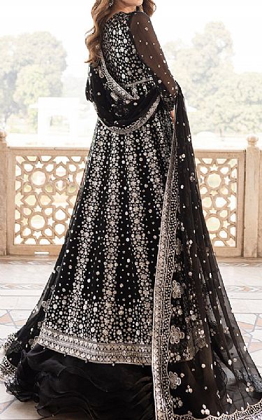 Farasha Black Chiffon Suit | Pakistani Embroidered Chiffon Dresses USA- Image 2