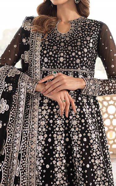 Farasha Black Chiffon Suit | Pakistani Embroidered Chiffon Dresses USA- Image 3