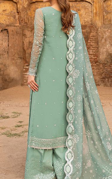 Farasha Mint Green Chiffon Suit | Pakistani Embroidered Chiffon Dresses USA- Image 2