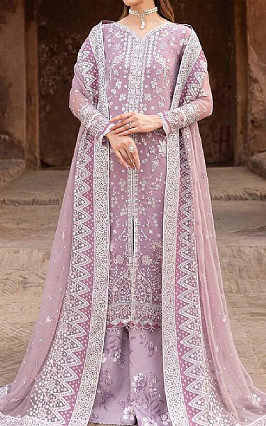 Farasha Mauve Chiffon Suit | Pakistani Embroidered Chiffon Dresses USA- Image 1