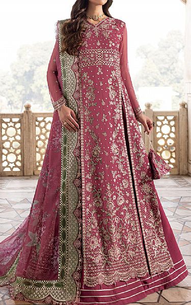 Farasha Light Burgundy Chiffon Suit | Pakistani Embroidered Chiffon Dresses USA- Image 1