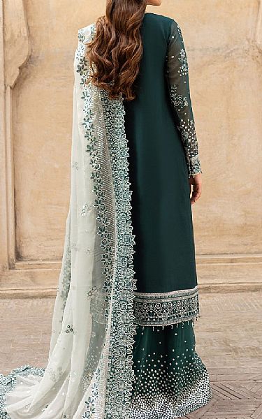 Farasha Teal Chiffon Suit | Pakistani Embroidered Chiffon Dresses USA- Image 2