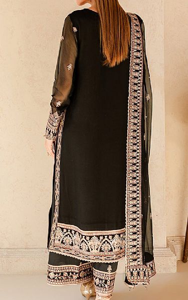 Farasha Black Chiffon Suit | Pakistani Embroidered Chiffon Dresses- Image 2