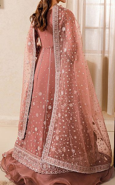 Farasha Pinkish Brown Chiffon Suit | Pakistani Embroidered Chiffon Dresses- Image 2