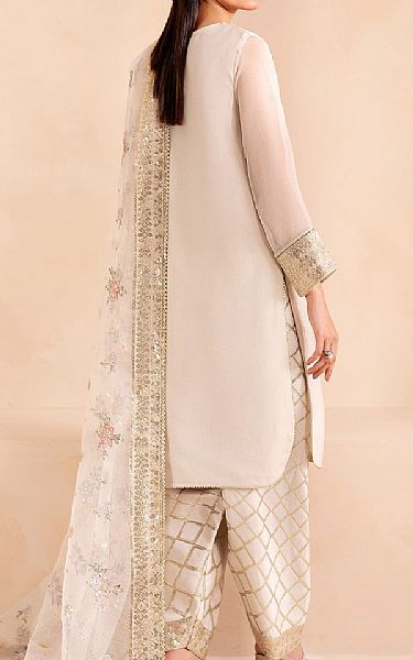 Farasha Off White Chiffon Suit | Pakistani Embroidered Chiffon Dresses USA- Image 2