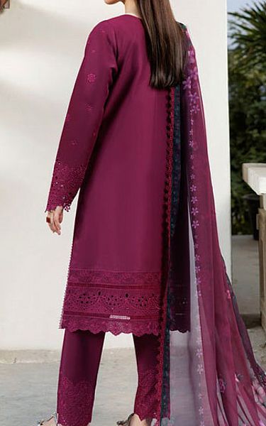 Farasha Wine Lawn Suit | Pakistani Lawn Dress in USA- Image 2