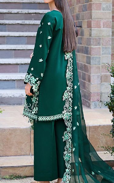 Farasha Bottle Green Lawn Suit | Pakistani Lawn Dress in USA- Image 2