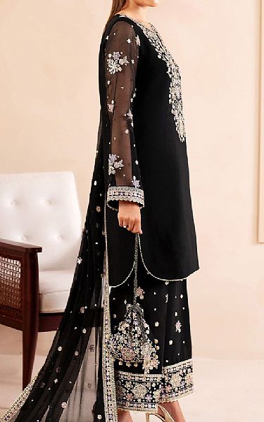 Farasha Black Chiffon Suit | Pakistani Embroidered Chiffon Dresses USA- Image 2
