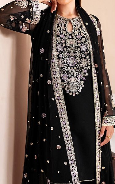 Farasha Black Chiffon Suit | Pakistani Embroidered Chiffon Dresses USA- Image 3