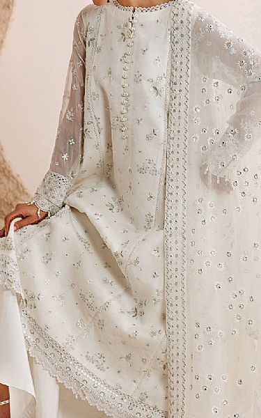 Farasha Off White Chiffon Suit | Pakistani Embroidered Chiffon Dresses USA- Image 3