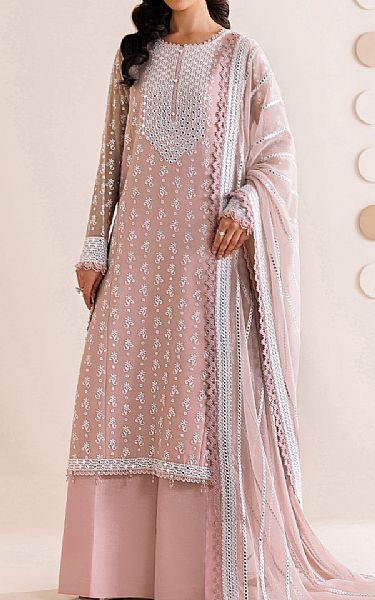 Farasha Cavern Pink Chiffon Suit | Pakistani Embroidered Chiffon Dresses USA- Image 1