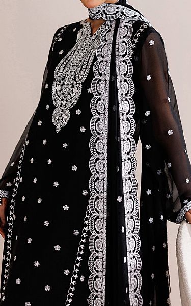 Farasha Black Chiffon Suit | Pakistani Embroidered Chiffon Dresses USA- Image 3