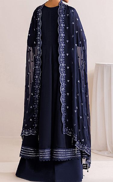 Farasha Navy Blue Chiffon Suit | Pakistani Embroidered Chiffon Dresses USA- Image 2