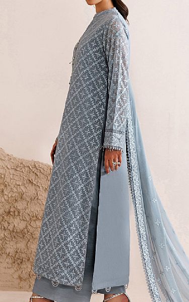 Farasha Slate Grey Chiffon Suit | Pakistani Embroidered Chiffon Dresses USA- Image 2