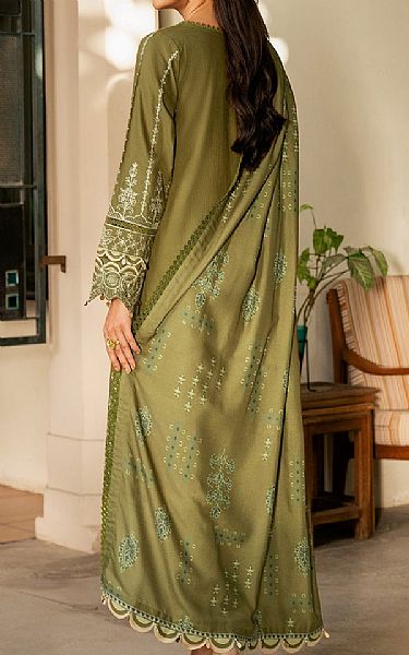Farasha Olive Green Khaddar Suit | Pakistani Winter Dresses- Image 2