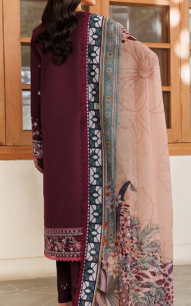 Farasha Wine Lawn Suit | Pakistani Lawn Dress in USA- Image 2