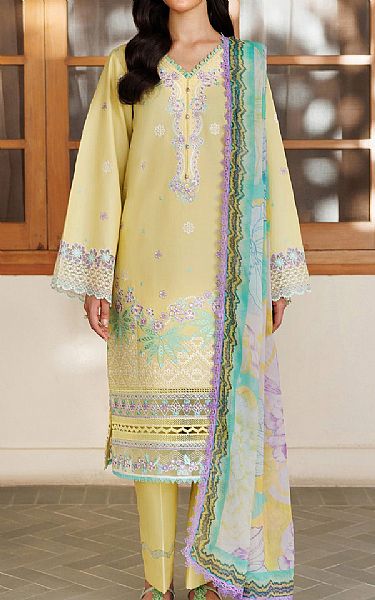 Farasha Sand Gold Lawn Suit | Pakistani Lawn Dress in USA- Image 1