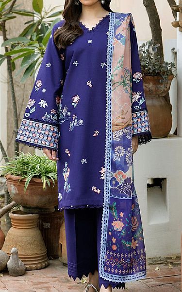 Farasha Blueberry Lawn Suit | Pakistani Lawn Dress in USA- Image 1