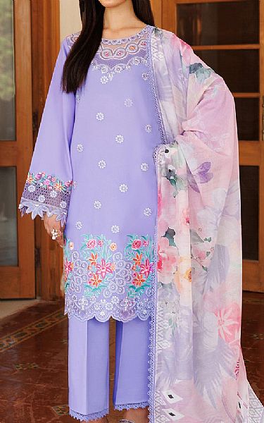 Farasha Pastel Purple Lawn Suit | Pakistani Lawn Dress in USA- Image 1